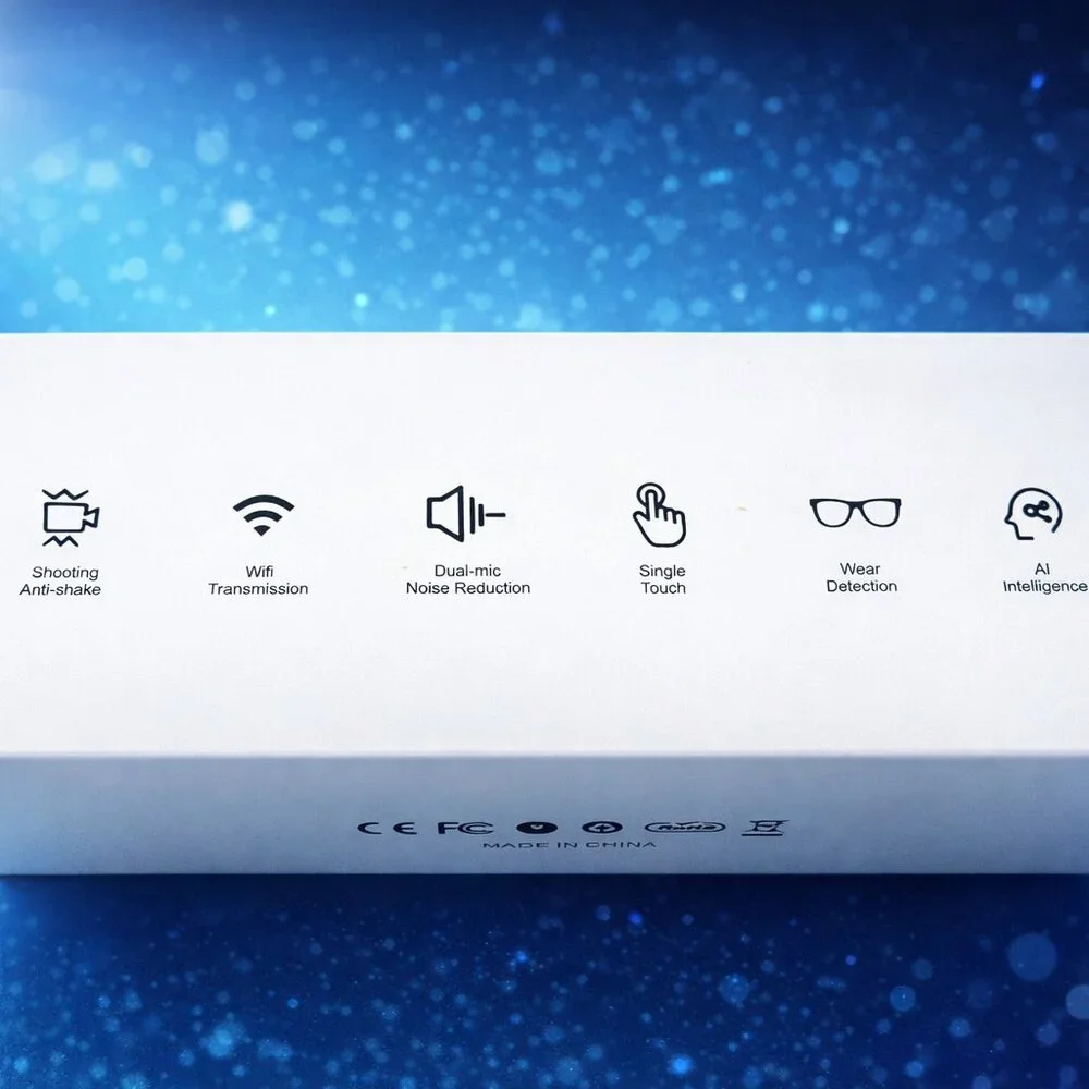 Smart HD Camera Glasses 8MP Photo Video Recording Headphone Mic AI Translation